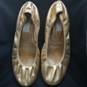 Lanvin Round Gold Toe Flats